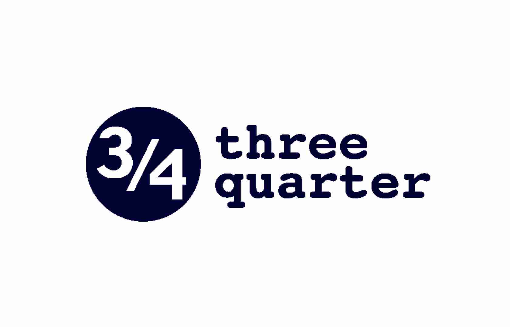 3/4 threequarterのロゴ